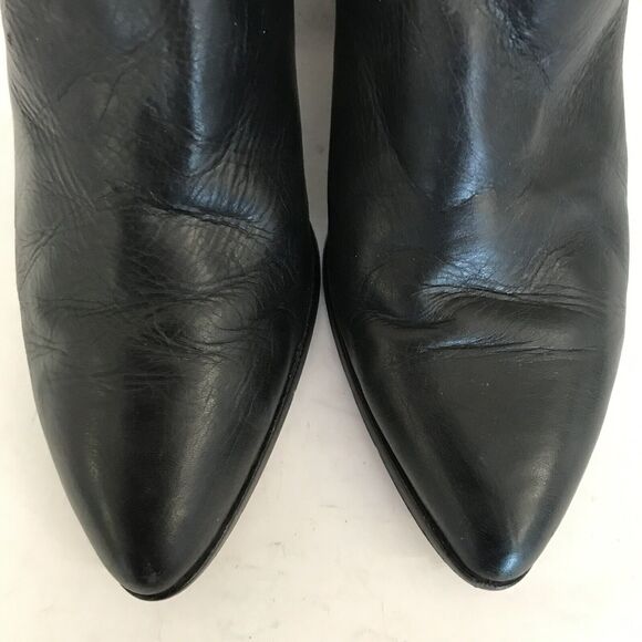 1.State Jelin Black Leather Ankle Studded Boots Block Heel Pointed Toe Women’s 9 - Picture 7 of 16